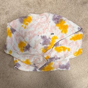 Vans Women’s Tie-Dye Cropped Sweatshirt | Cinched Sleeves | Gently Worn
